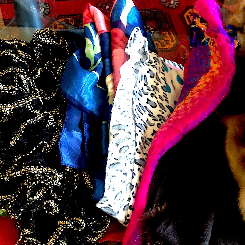 Assorted bundle of Scarfs! Various colors and textures.